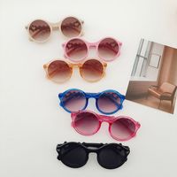 Cartoon Style Solid Color Pc Resin Oval Frame Full Frame Kids Sunglasses main image 2