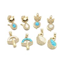 1 Piece 13 * 23mm 15 * 22mm 18 * 21mm Copper Zircon 18K Gold Plated Animal Polished Pendant main image 5