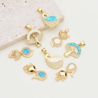 1 Piece 13 * 23mm 15 * 22mm 18 * 21mm Copper Zircon 18K Gold Plated Animal Polished Pendant main image 1