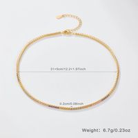 Sterling Silber Weißgold Plattiert Vergoldet Britischer Stil Geometrisch Einfarbig Inlay Künstliche Edelsteine Künstlicher Diamant Halskette sku image 4