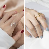 Simple Style Waves Alloy Wholesale Open Rings main image 4