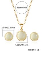 Stainless Steel 18K Gold Plated Elegant Round Inlay Artificial Gemstones Jewelry Set sku image 1