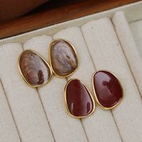 1 Pair Elegant Sweet Streetwear Color Block Plating Copper 18K Gold Plated Ear Studs main image 1