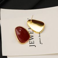 1 Pair Elegant Sweet Streetwear Color Block Plating Copper 18K Gold Plated Ear Studs main image 5