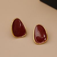 1 Pair Elegant Sweet Streetwear Color Block Plating Copper 18K Gold Plated Ear Studs main image 4