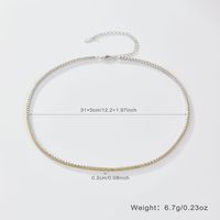 Sterling Silber Weißgold Plattiert Vergoldet Britischer Stil Geometrisch Einfarbig Inlay Künstliche Edelsteine Künstlicher Diamant Halskette sku image 2