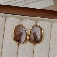 1 Pair Elegant Sweet Streetwear Color Block Plating Copper 18K Gold Plated Ear Studs sku image 1