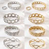 Casual Simple Style Heart Shape Alloy Women's Rings Bracelets main image 1
