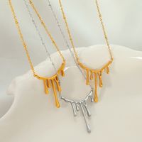 Titan Stahl 18 Karat Vergoldet Einfacher Stil Irregulär Wassertropfen Halskette main image 5