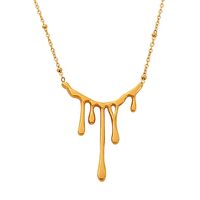 Titanium Steel 18K Gold Plated Simple Style Irregular Water Droplets Necklace main image 3