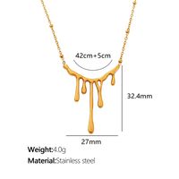 Titan Stahl 18 Karat Vergoldet Einfacher Stil Irregulär Wassertropfen Halskette sku image 1