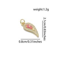 1 Piece 8 * 21mm Copper Zircon 18K Gold Plated Chili Polished Pendant sku image 3