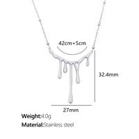 Titanium Steel 18K Gold Plated Simple Style Irregular Water Droplets Necklace sku image 2