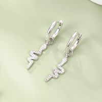 1 Paar Elegant Tier Schlange Inlay Sterling Silber Künstliche Edelsteine Künstlicher Diamant Weißgold Plattiert Tropfenohrringe main image 1