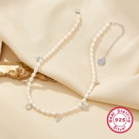 Elegant Brief Perlen Barocke Perlen Sterling Silber Weißgold Plattiert Künstlicher Diamant Perle Perlen Halsband In Masse main image 6