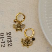 1 Pair Vintage Style Bee Copper 18K Gold Plated Drop Earrings main image 6