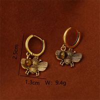 1 Pair Vintage Style Bee Copper 18K Gold Plated Drop Earrings sku image 1