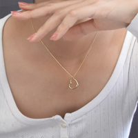 Kupfer Weißgold Plattiert Vergoldet Einfacher Stil Strassenmode Herzform Halskette Mit Anhänger main image 6
