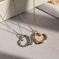 Copper White Gold Plated Gold Plated Simple Style Streetwear Heart Shape Pendant Necklace main image 1
