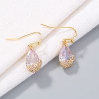 1 Paire Exagéré Style Bcbg Brillant Rond Les Gouttelettes D'Eau Incruster Verre Verre Des Boucles D'Oreilles sku image 5