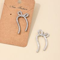 1 Piece Nordic Style Bow Knot Hollow Out Alloy Ear Studs sku image 2