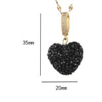 Titanium Steel Elegant Heart Shape Diamond Pendant Necklace main image 2