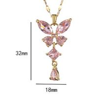 Titan Stahl Süss Schmetterling Diamant Halskette Mit Anhänger main image 2