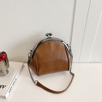 Women's Splicing Classic Style Sewing Thread Clipped Button Dome Bag main image 2