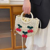 Women's Braid Fruit Solid Color Beach Sewing Thread String Handbag main image 7