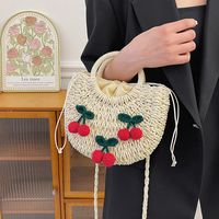 Women's Braid Fruit Solid Color Beach Sewing Thread String Handbag main image 5