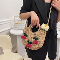 Women's Braid Fruit Solid Color Beach Sewing Thread String Handbag main image 6