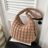 Women's Nylon Plaid Classic Style Sewing Thread Square Zipper Shoulder Bag sku image 2