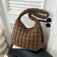 Women's Nylon Plaid Classic Style Sewing Thread Square Zipper Shoulder Bag sku image 3
