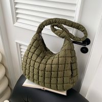 Women's Nylon Plaid Classic Style Sewing Thread Square Zipper Shoulder Bag sku image 9