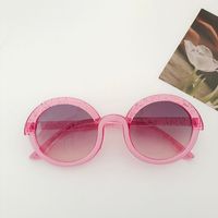 Cartoon Style Solid Color Pc Resin Oval Frame Full Frame Kids Sunglasses sku image 1