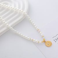 Elegant Cute Luxurious Geometric Devil's Eye Stainless Steel Natural Stone Glass Pearl Beaded Inlay Zircon 18K Gold Plated Women's Pendant Necklace main image 3