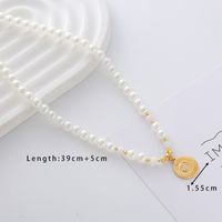 Elegant Cute Luxurious Geometric Devil's Eye Stainless Steel Natural Stone Glass Pearl Beaded Inlay Zircon 18K Gold Plated Women's Pendant Necklace sku image 6