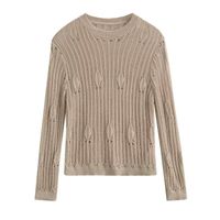Women's Sweater Long Sleeve Blouses Knitted Simple Style Streetwear Solid Color main image 1
