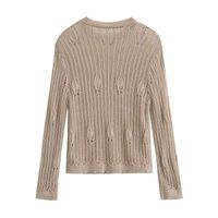 Women's Sweater Long Sleeve Blouses Knitted Simple Style Streetwear Solid Color main image 3