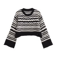 Women's Sweater Long Sleeve Sweaters & Cardigans Contrast Binding Classic Style Stripe main image 1