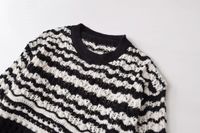 Women's Sweater Long Sleeve Sweaters & Cardigans Contrast Binding Classic Style Stripe main image 3