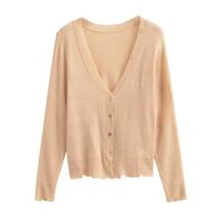 Women's Cardigan Long Sleeve Sweaters & Cardigans Button Streetwear Solid Color main image 6
