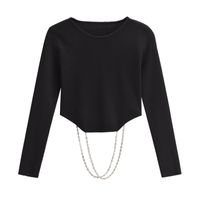 Women's Knitwear Long Sleeve Sweaters & Cardigans Backless Streetwear Solid Color main image 6