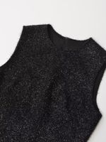 Women's Sheath Dress Streetwear Round Neck Sequins Sleeveless Solid Color Midi Dress Holiday Street main image 2