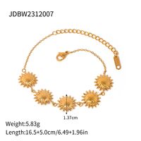 Stainless Steel 18K Gold Plated IG Style Flower Bracelets main image 2