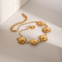 Stainless Steel 18K Gold Plated IG Style Flower Bracelets main image 1