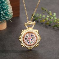 Copper 18K Gold Plated Glam Luxurious Geometric Inlay Zircon Pendant Necklace main image 1