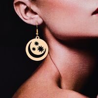 1 Piece Nordic Style Star Moon Hollow Out Alloy Ear Hook main image 3