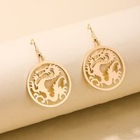 1 Piece Nordic Style Animal Dragon Hollow Out Alloy Ear Hook sku image 1