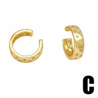 1 Pair Simple Style Irregular Geometric Leaves Inlay Copper Pearl Zircon 18K Gold Plated Ear Cuffs main image 5